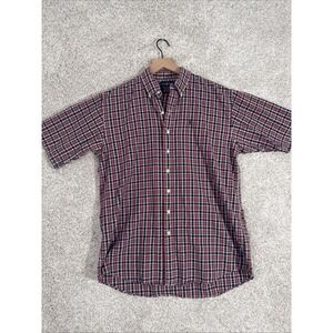 Ralph Lauren Men's XL Multicolor Plaid Short Sleeve Button Up Cotton Shirt‎